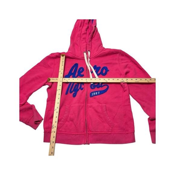 Aeropostale Size Large Vintage Embroidered Y2K Pink LightWeight Zip Up - Picture 3 of 4